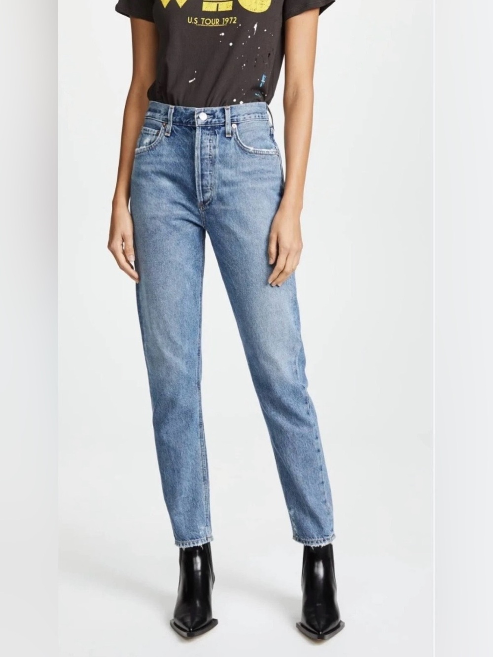 AGOLDE Jamie High Rise Classic Jeans 25 Passenger Distress Detail Organic Cotton
